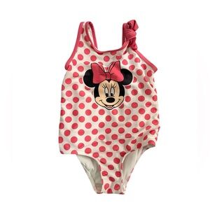 Disney Pink Polka Dot Minnie Mouse Kids Swim One Piece